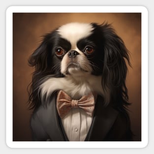 Japanese Chin Dog in Suit Sticker